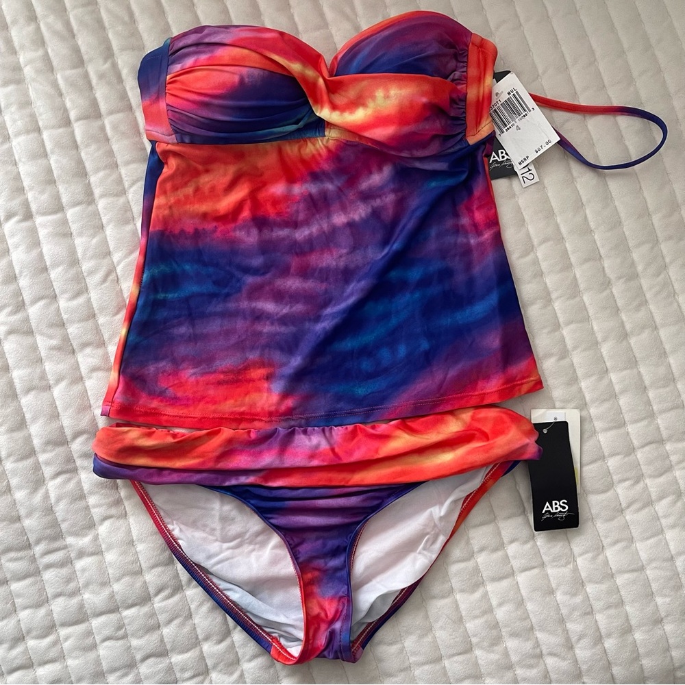 NEW ABS Allen Schwartz Two Piece Swimsuit Top 4 and Bottom 8